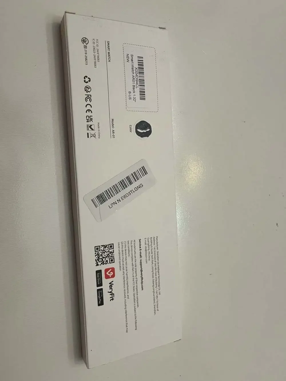AR-01 Smart Watch 1.32” Black Bluetooth Fitness Tracker VeryFit Open Box New